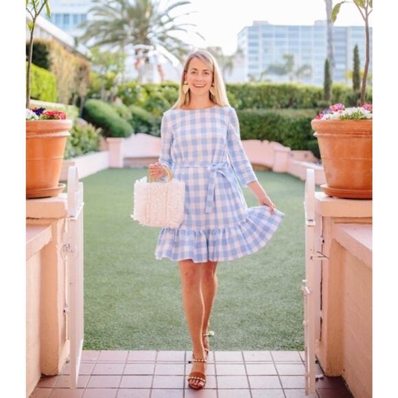 Persifor Ruffle Dress Size XS Mini Gingham Poppy Hem Casual Shabby Chic Peppy - Picture 1 of 9